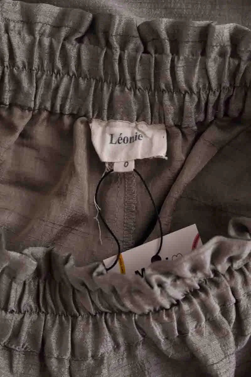 Pantalon large Léonie Gris en Synthétique