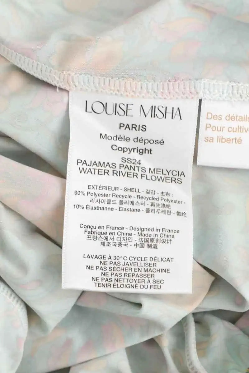 Pantalon large Louise Misha Bleu en Polyamide