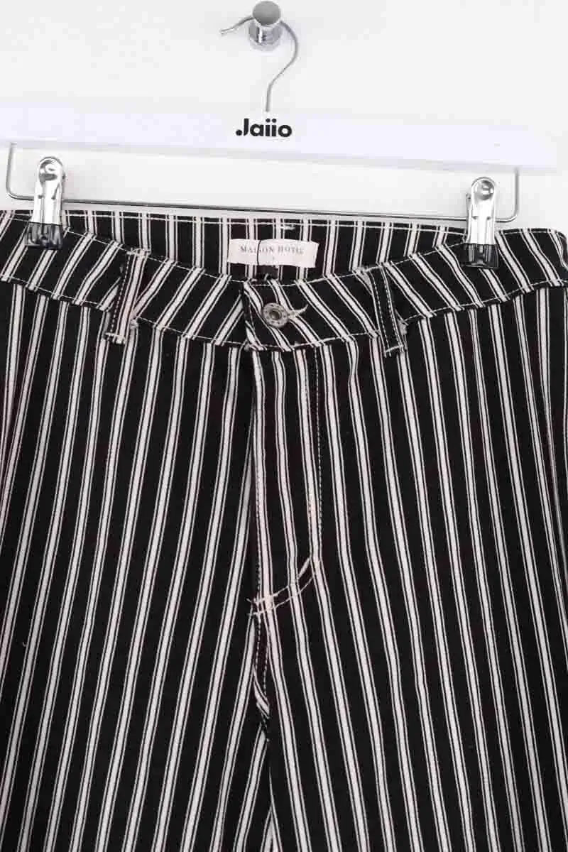 Pantalon large Maison Hotel Noir en Coton