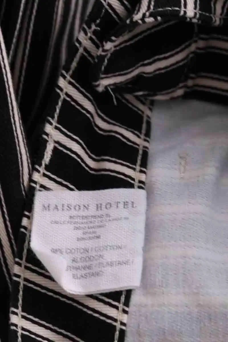 Pantalon large Maison Hotel Noir en Coton