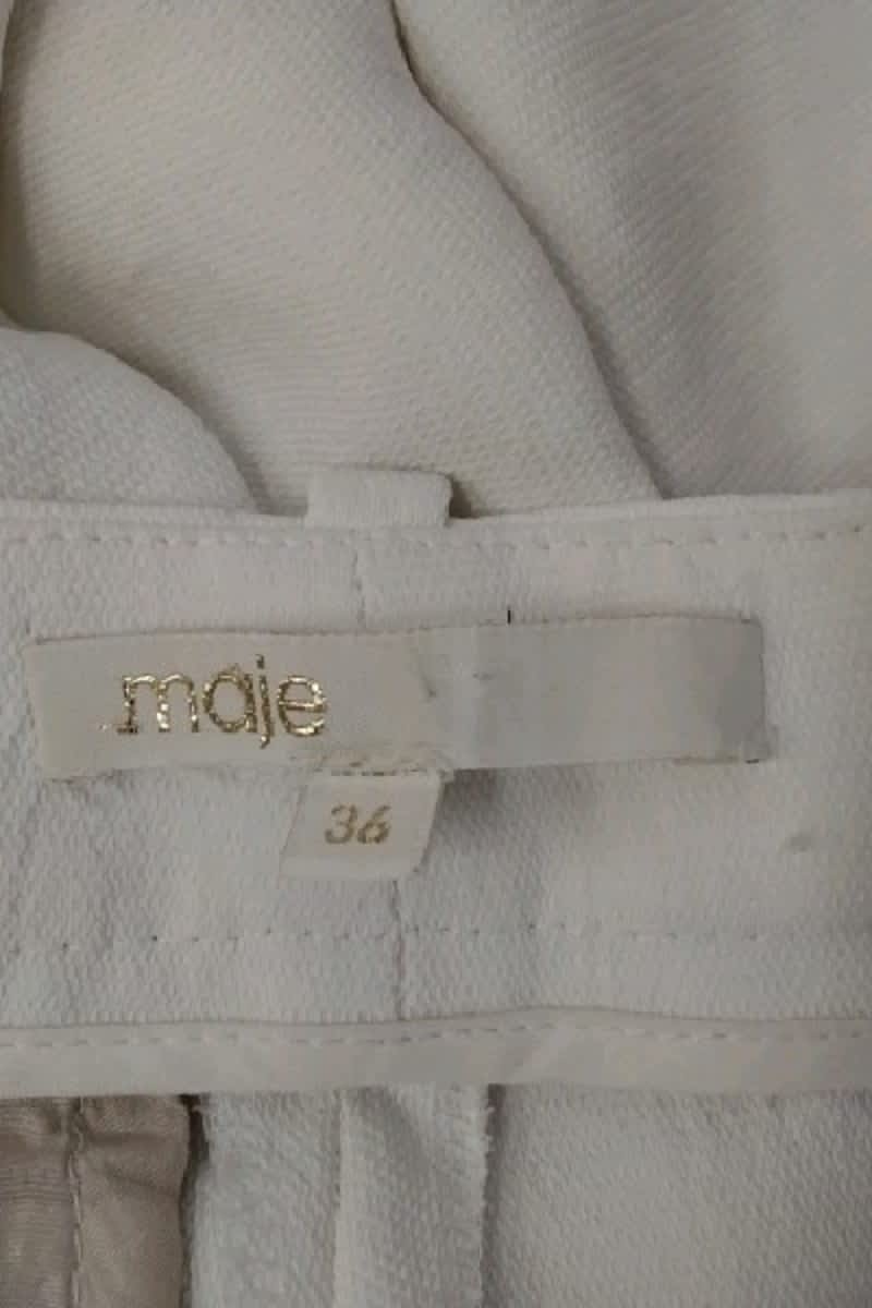 Pantalon large Maje Blanc en Polyester