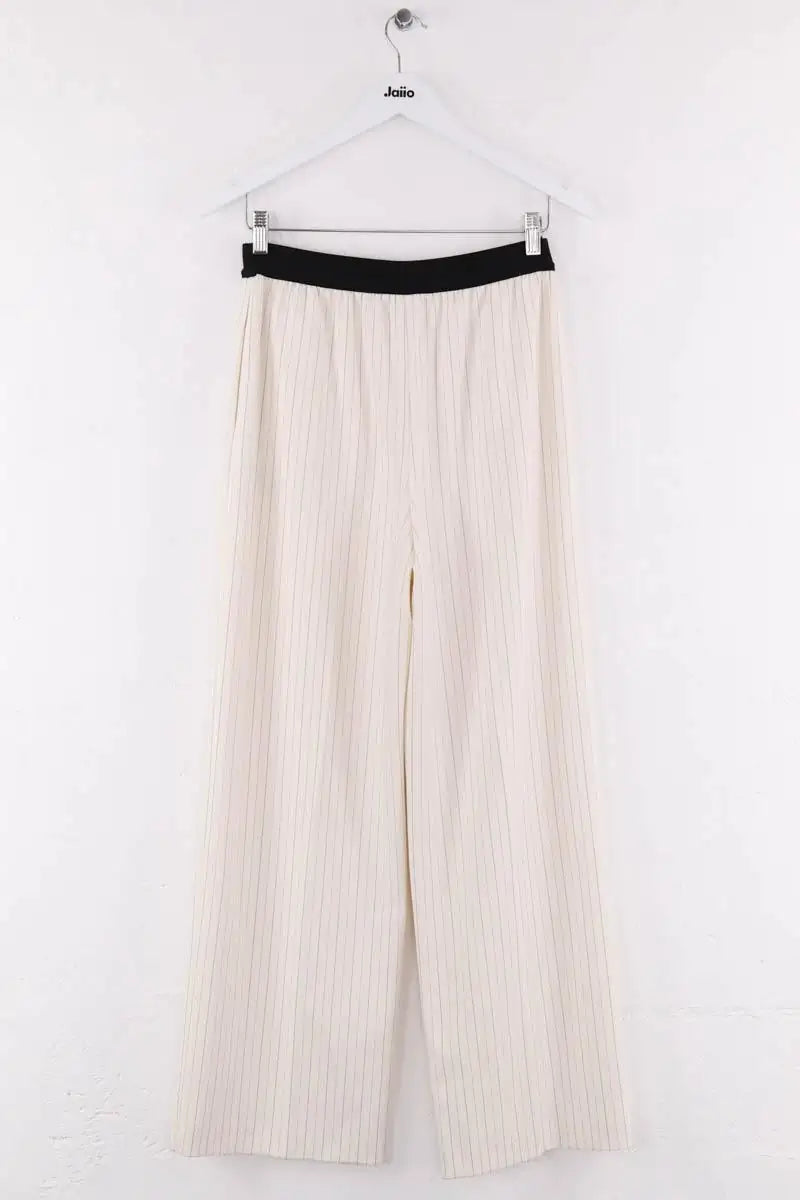 Pantalon large Maje Blanc en Synthétique