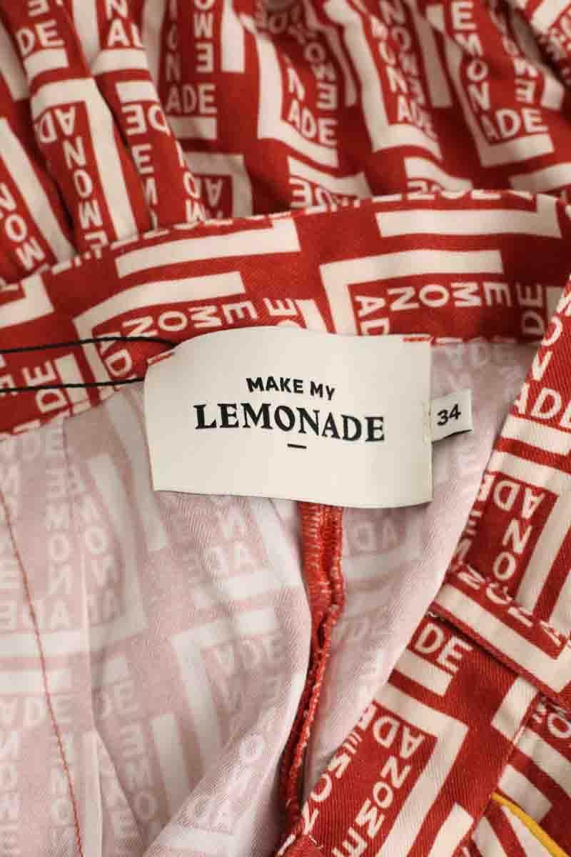 Pantalon large Make My Lemonade Rouge en Viscose