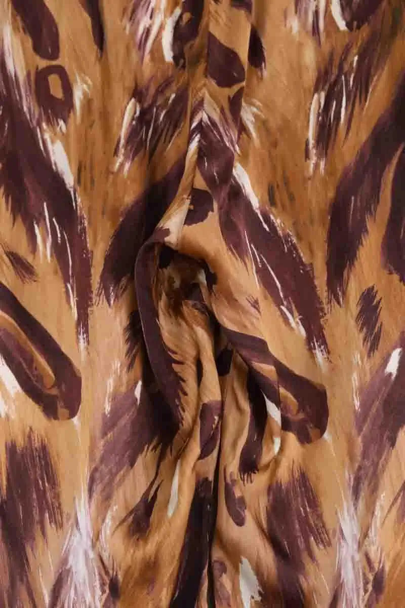 Pantalon large Marni Marron en Viscose