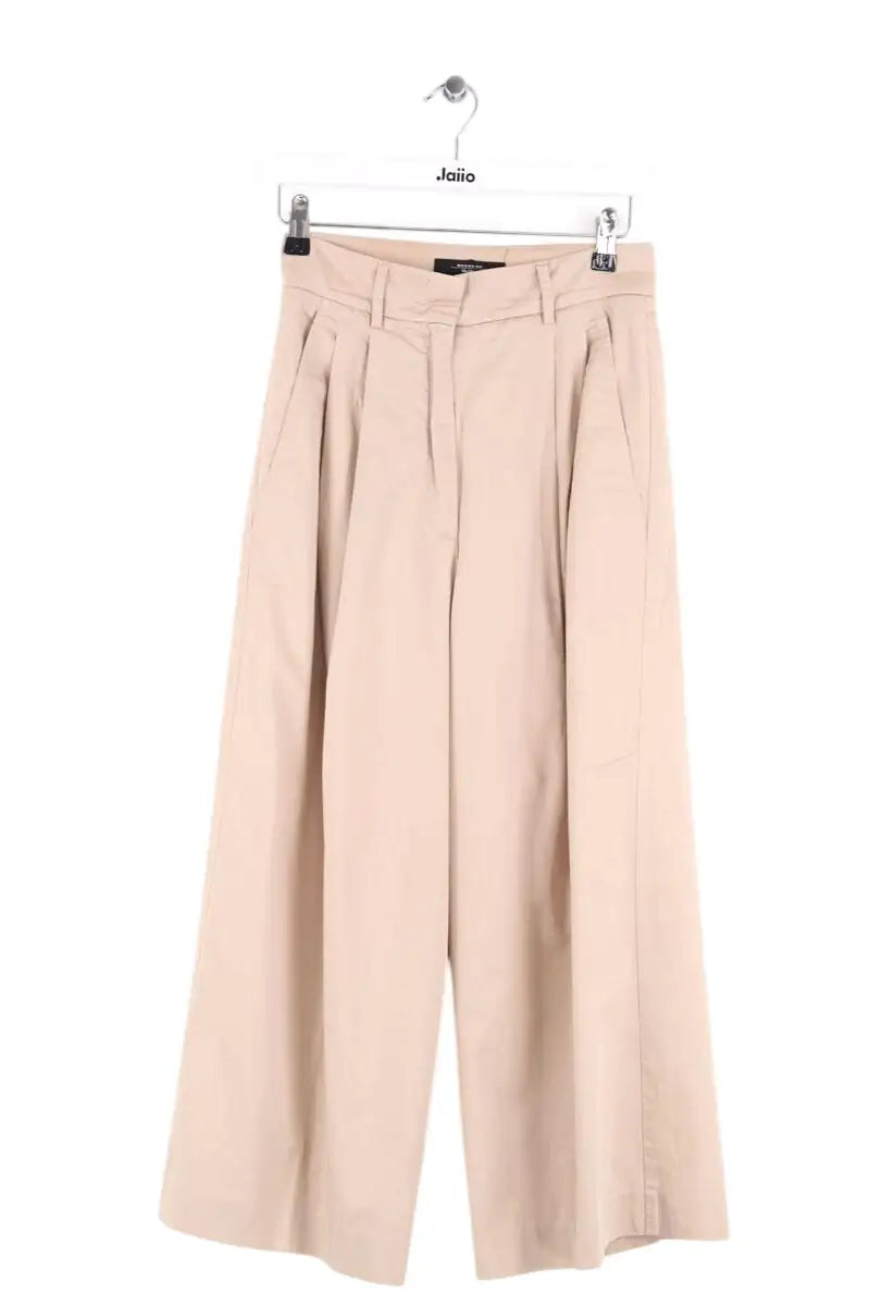 Pantalon large Max Mara Beige en Coton, taille XS - Seconde Main