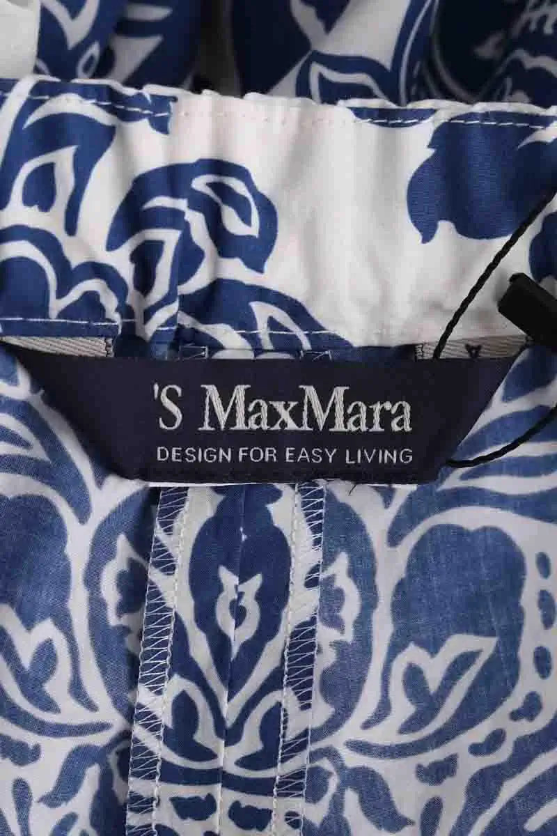 Pantalon large Max Mara Bleu en Coton