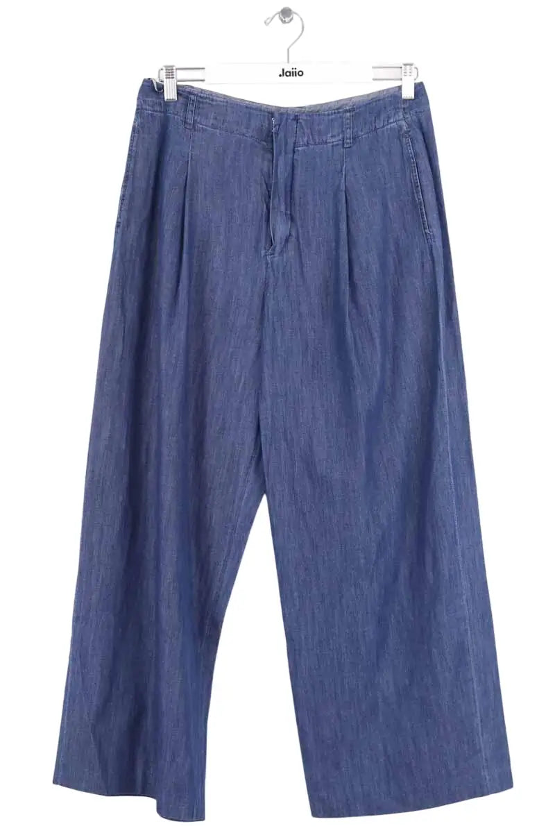 Pantalon large Max Mara Bleu en Coton, taille L - Seconde Main