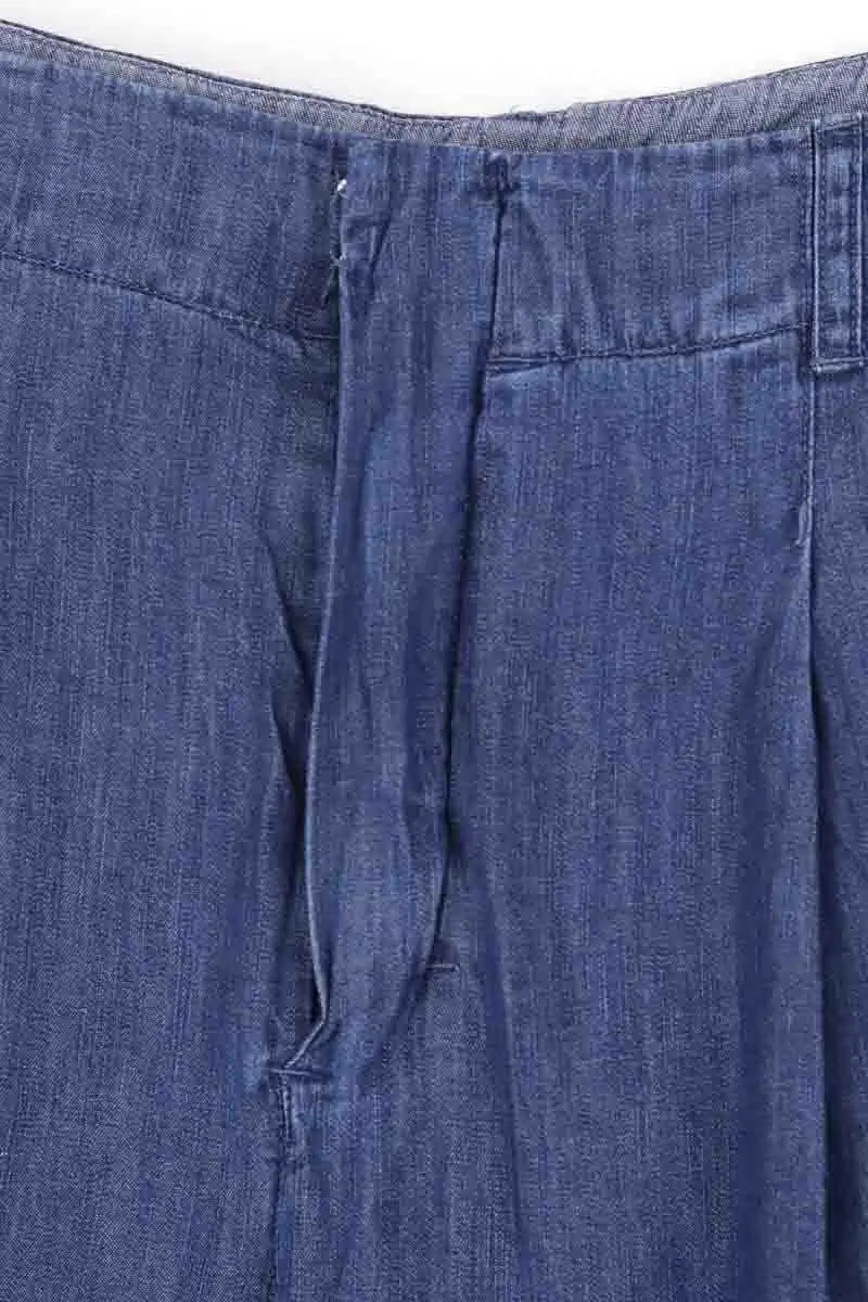 Pantalon large Max Mara Bleu en Coton