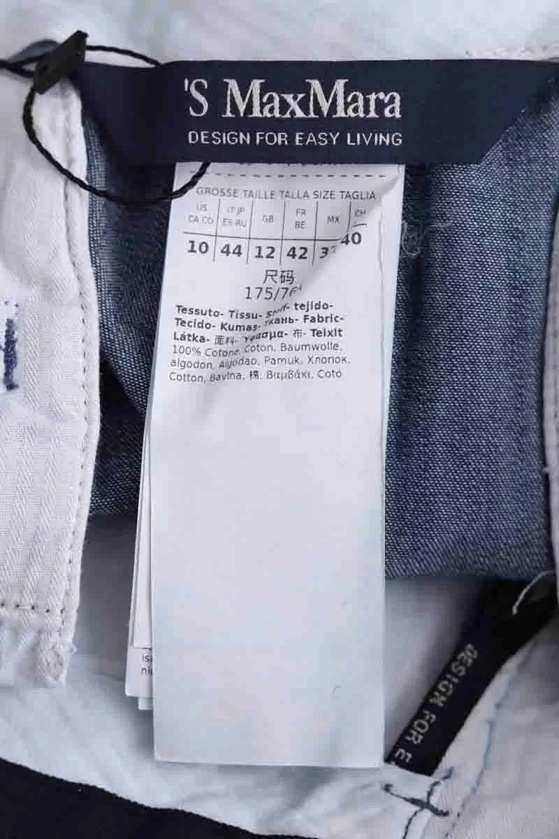 Pantalon large Max Mara Bleu en Coton
