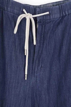 Pantalon large Max Mara Bleu en Coton