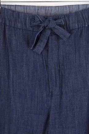 Pantalon large Max Mara Bleu en Coton