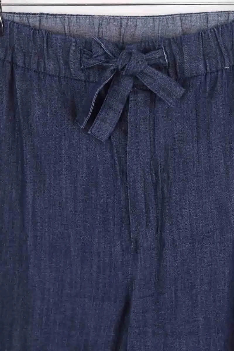 Pantalon large Max Mara Bleu en Coton
