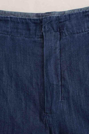 Pantalon large Max Mara Bleu en Coton