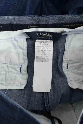 Pantalon large Max Mara Bleu en Coton
