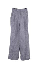 Pantalon large Max Mara Bleu en Lin, taille L - Seconde Main
