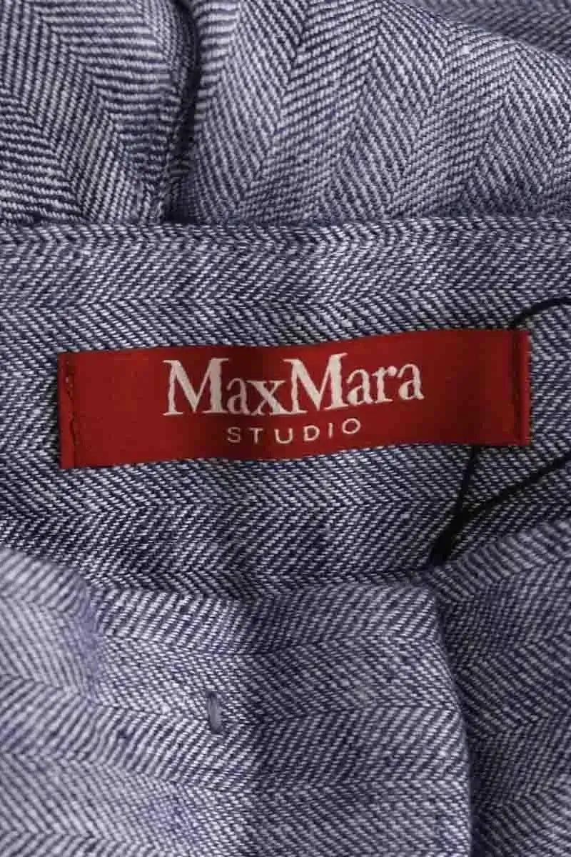 Pantalon large Max Mara Bleu en Lin