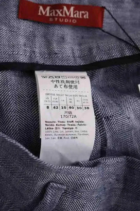 Pantalon large Max Mara Bleu en Lin