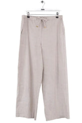 Pantalon large Max Mara Ecru en Laine, taille L - Seconde Main