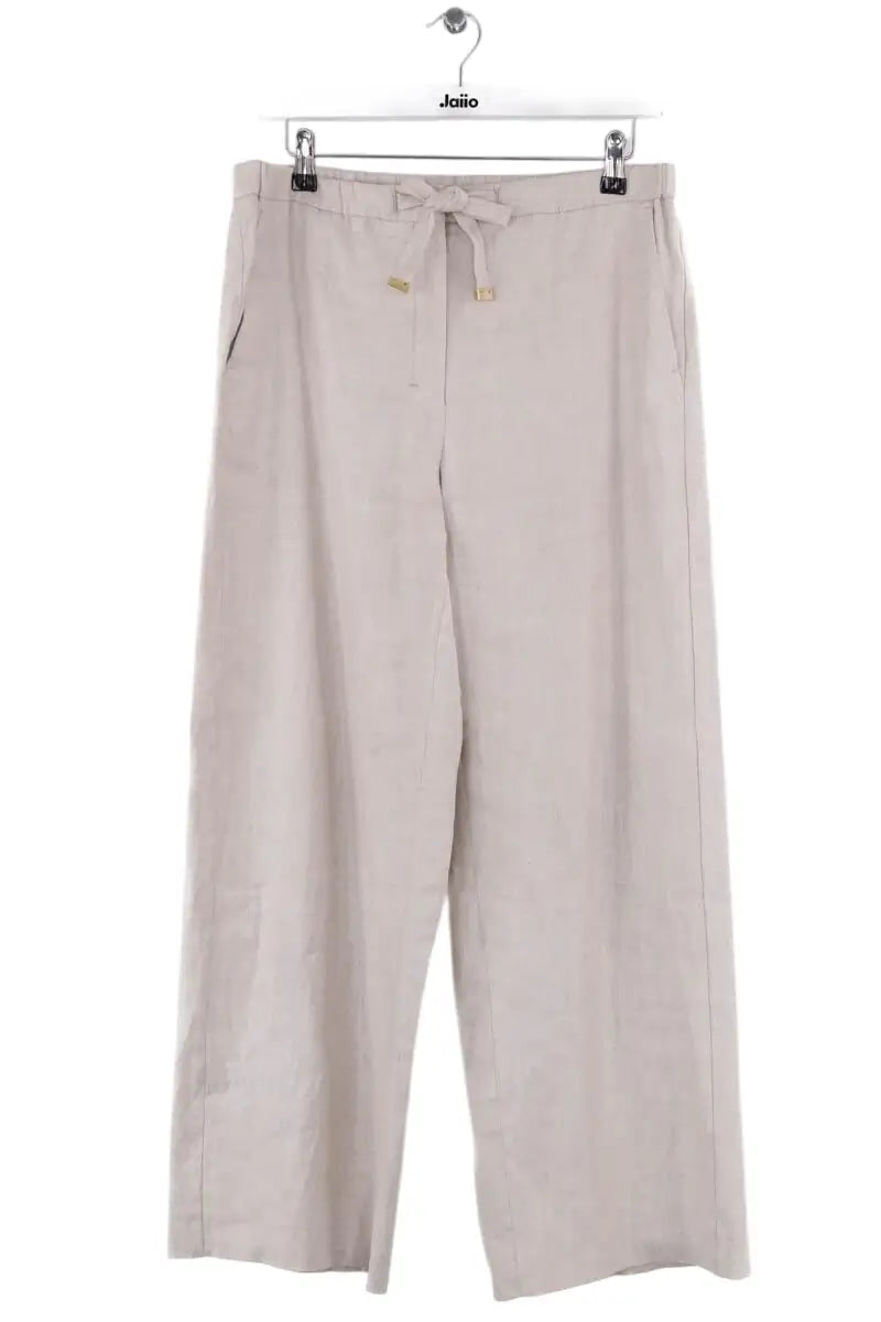 Pantalon large Max Mara Ecru en Laine, taille L - Seconde Main