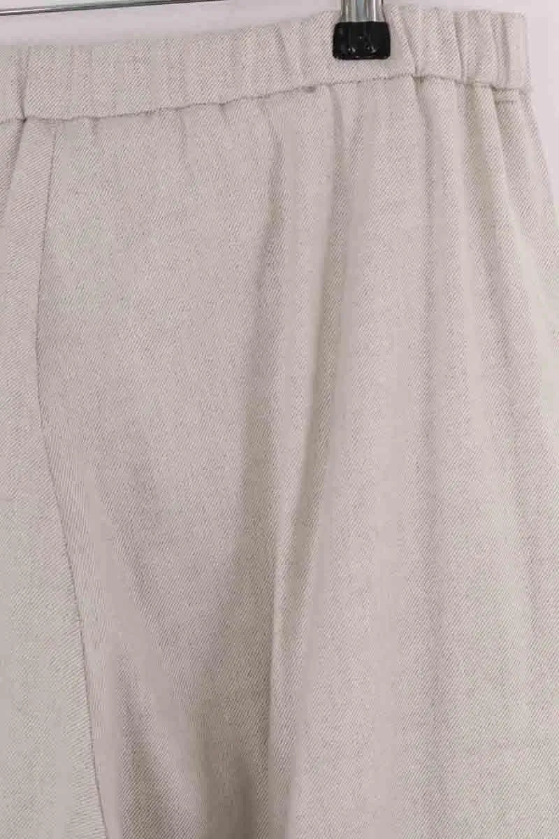Pantalon large Max Mara Ecru en Laine