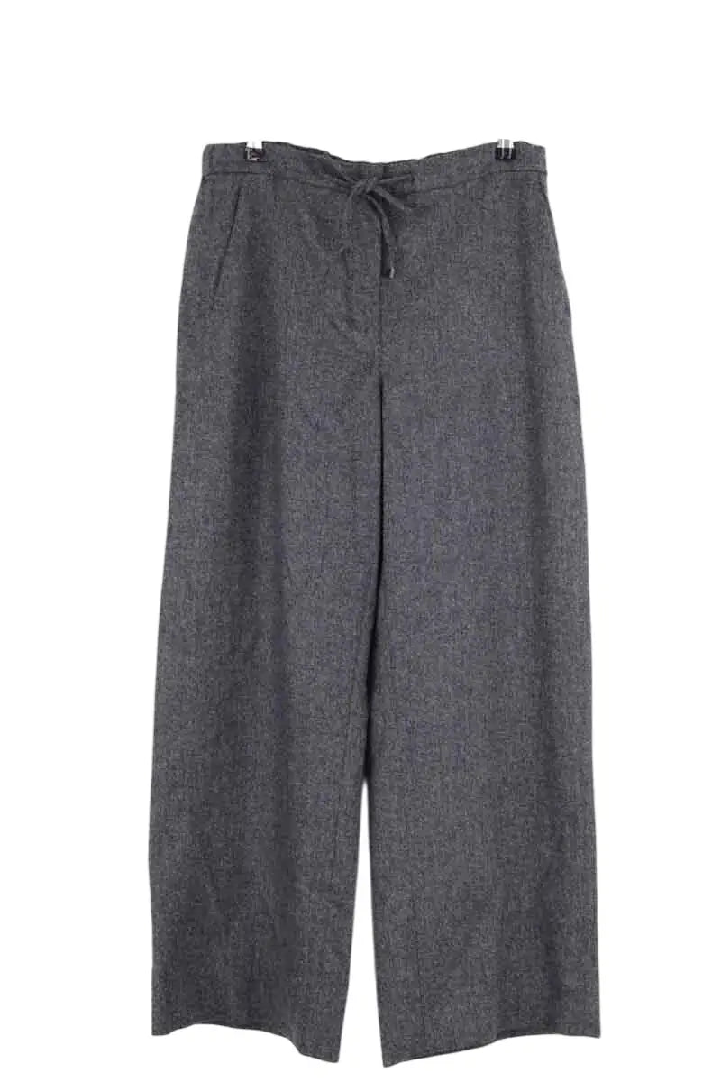 Pantalon large Max Mara Gris en Laine, taille XXL - Seconde Main