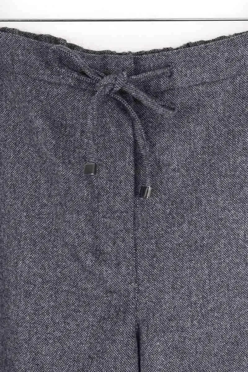 Pantalon large Max Mara Gris en Laine