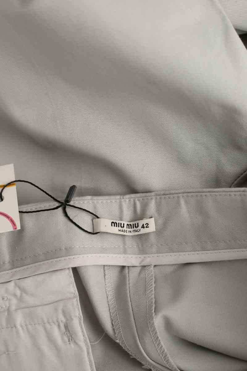 Pantalon large Miu Miu Gris en Coton