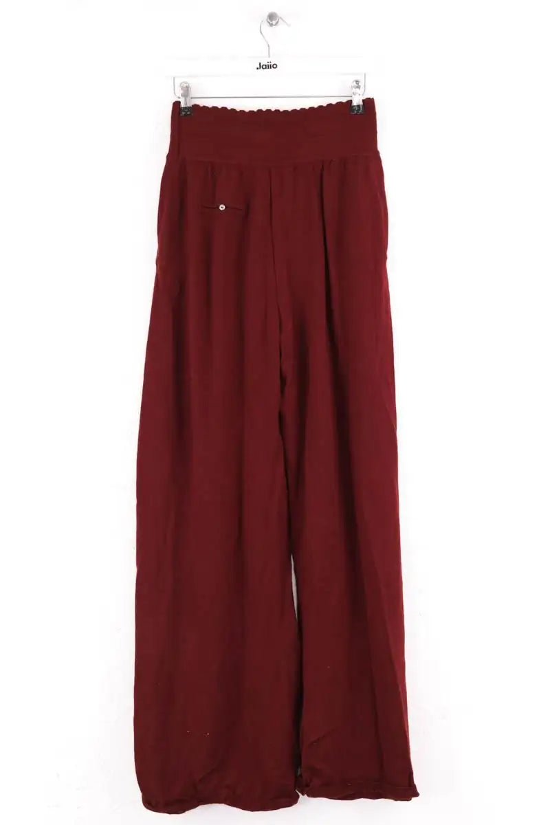 Pantalon large Molli Bordeaux en Laine