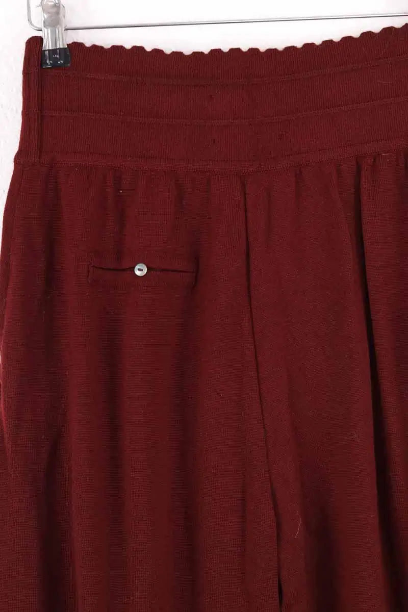 Pantalon large Molli Bordeaux en Laine