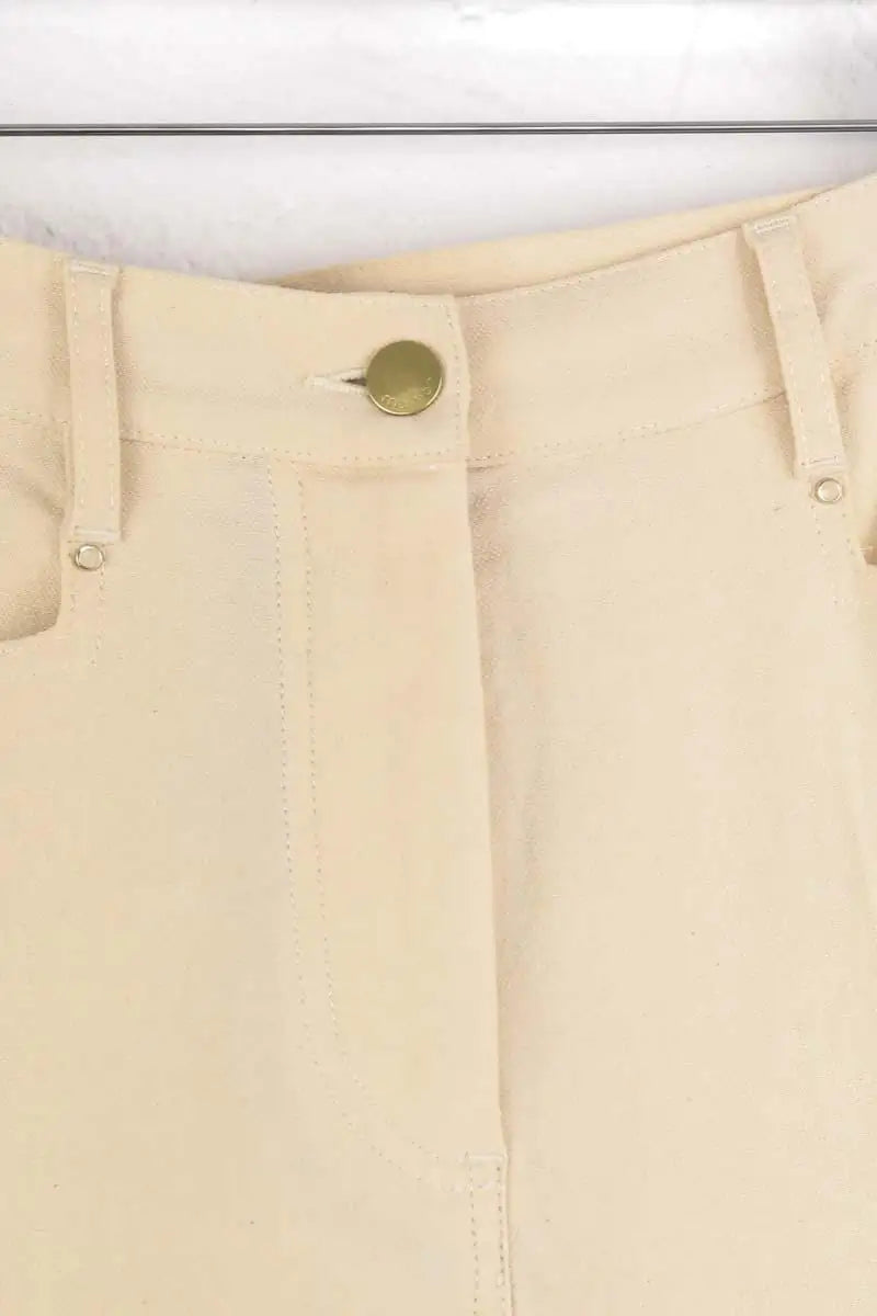 Pantalon large Momoni Beige en Lin
