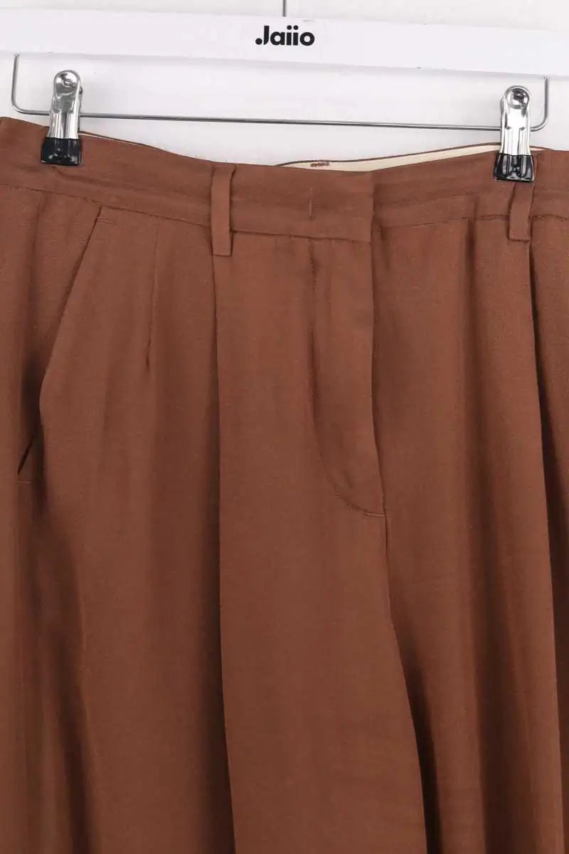 Pantalon large Momoni Marron en Synthétique