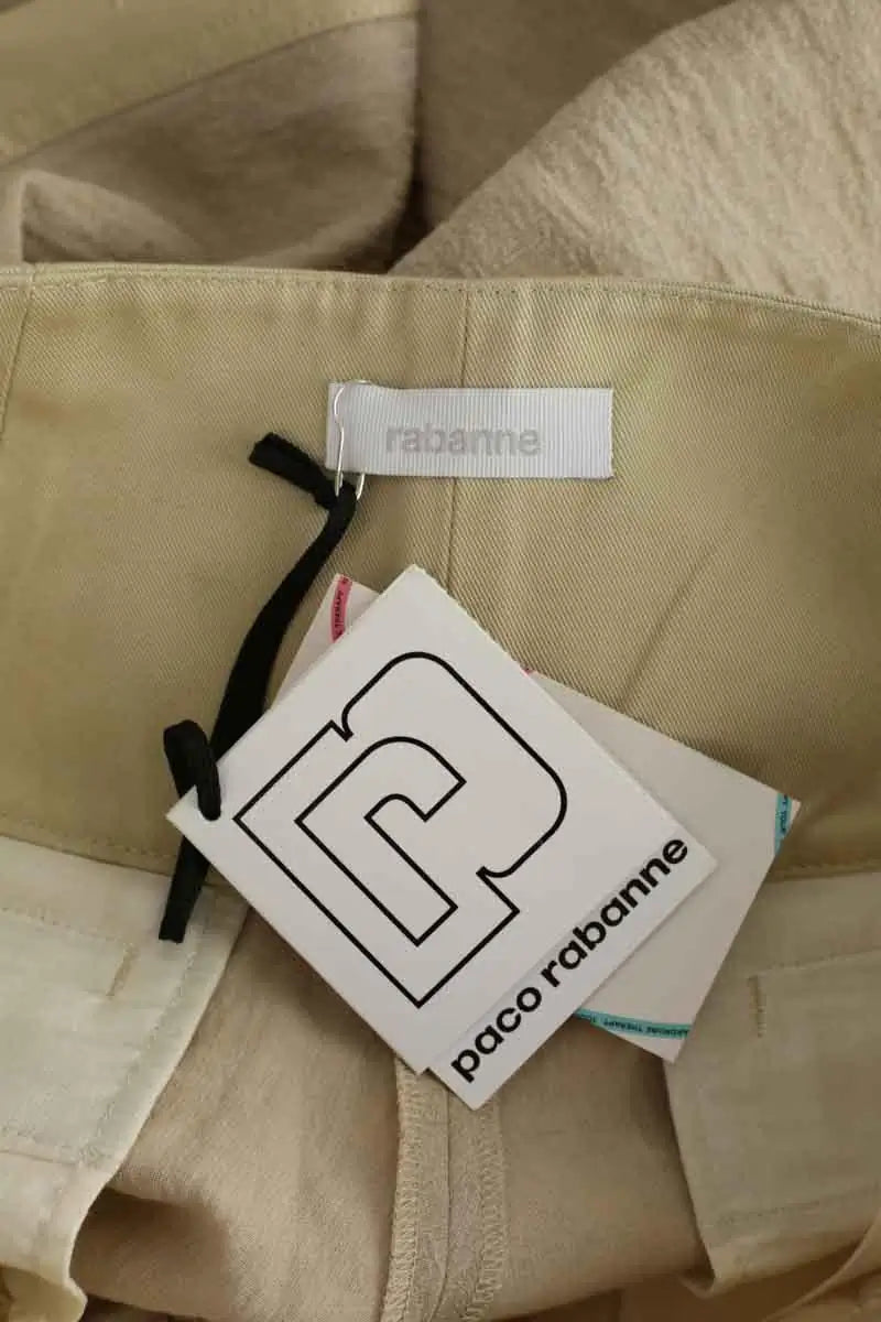 Pantalon large Paco Rabanne Beige en Coton