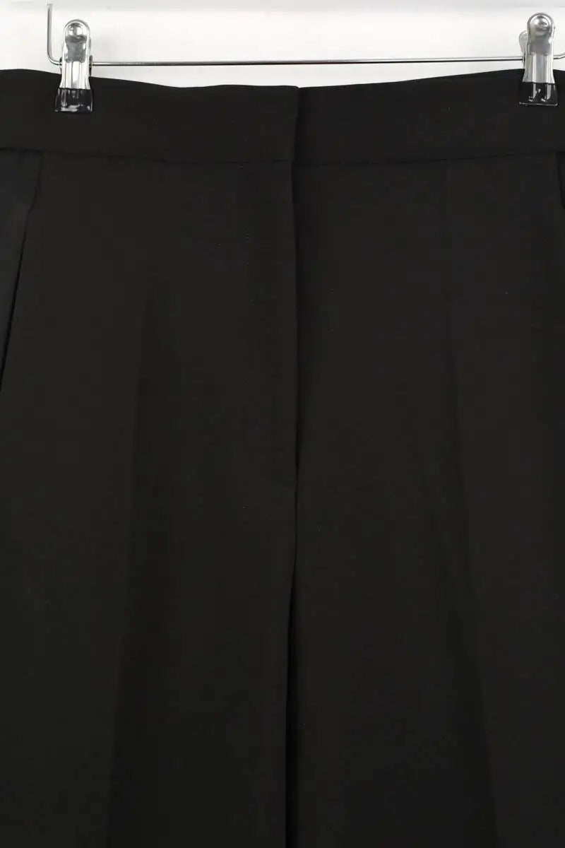 Pantalon large Sandro Noir en Polyester