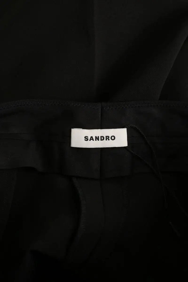 Pantalon large Sandro Noir en Polyester