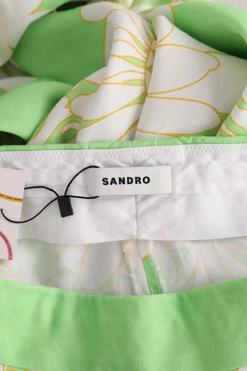 Pantalon large Sandro Vert en Viscose