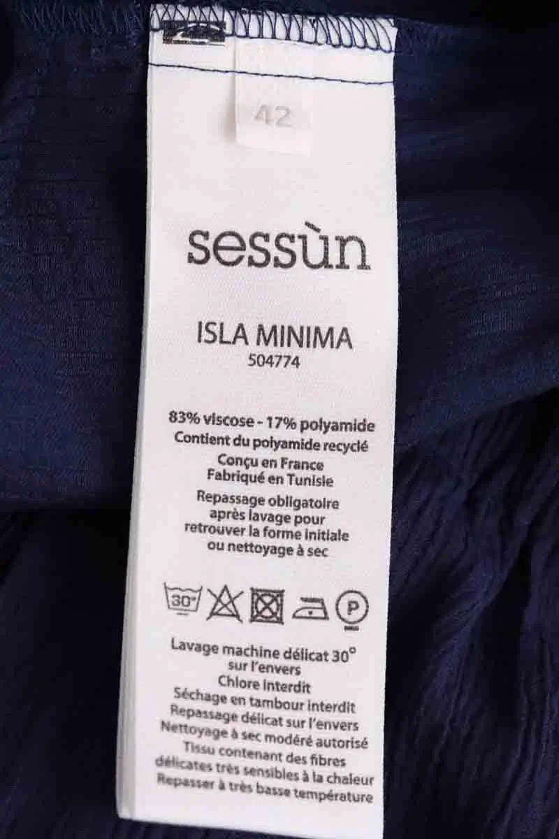 Pantalon large Sessun Minima Bleu en Viscose