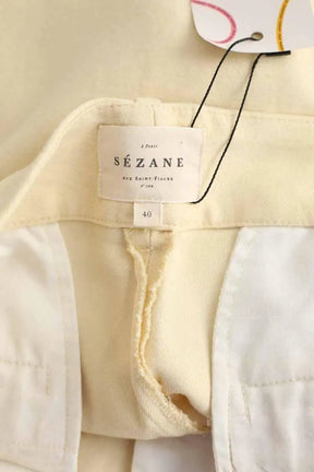 Pantalon large Sézane Beige en Viscose
