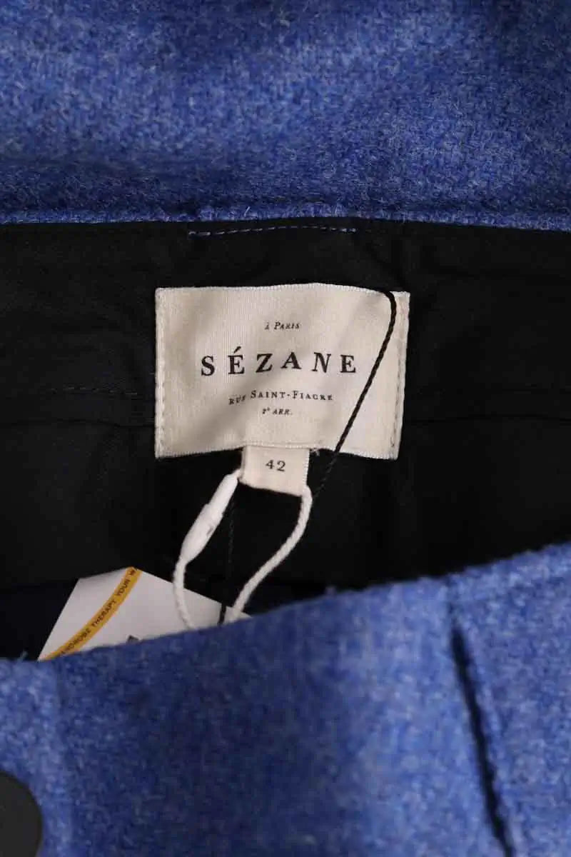 Pantalon large Sézane Bleu en Coton