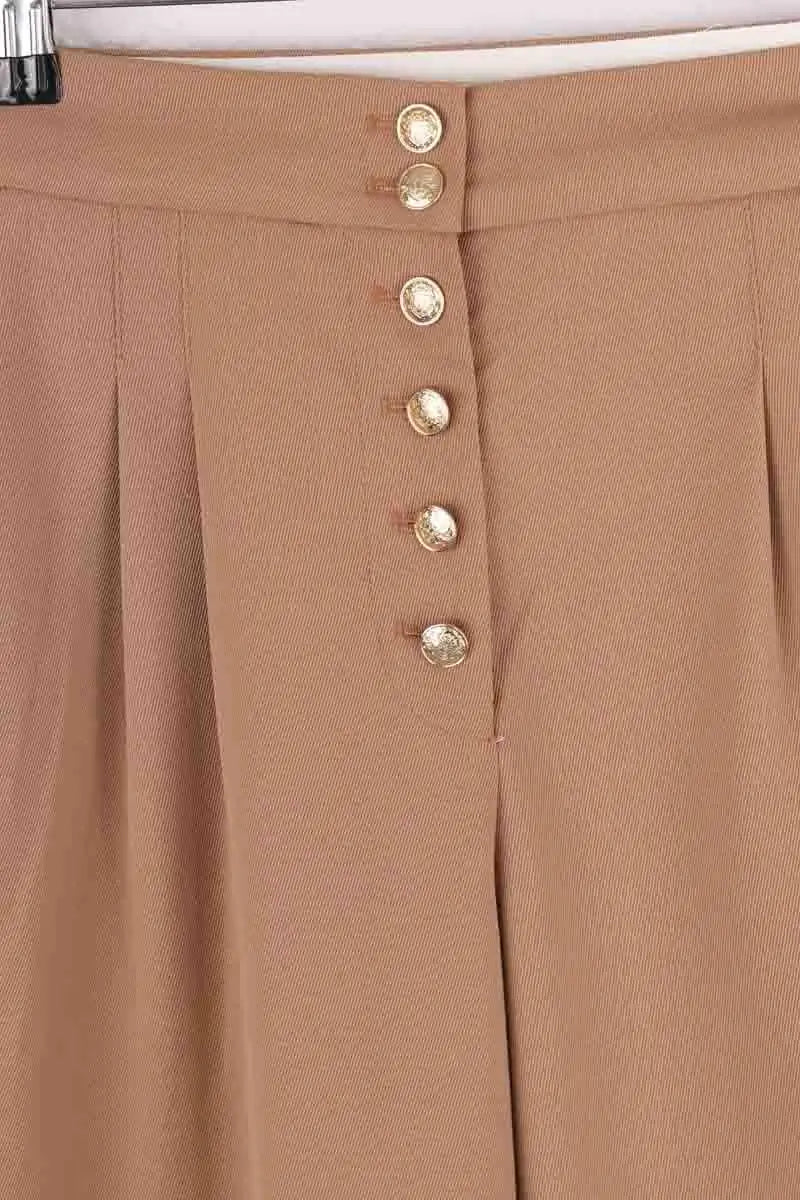 Pantalon large Sézane Camel en Coton