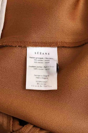 Pantalon large Sézane Camel en Synthétique