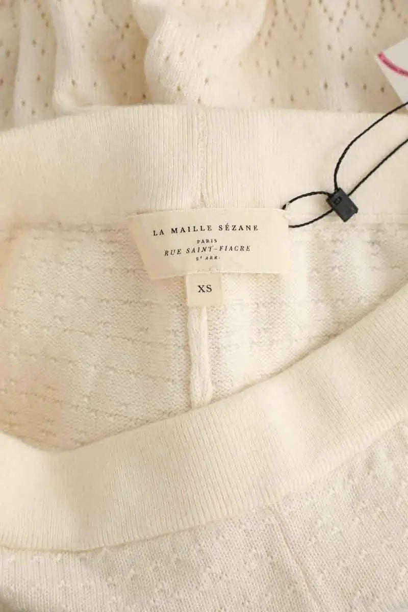 Pantalon large Sézane Ecru en Laine