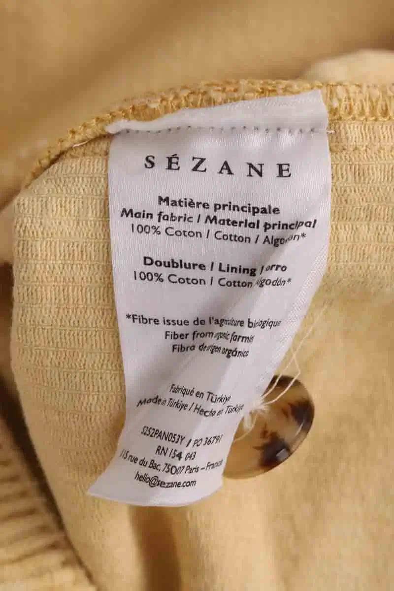 Pantalon large Sézane Jaune en Coton