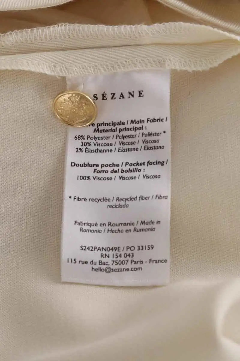 Pantalon large Sézane Jaune en Synthétique