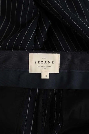 Pantalon large Sézane Marine en Polyester