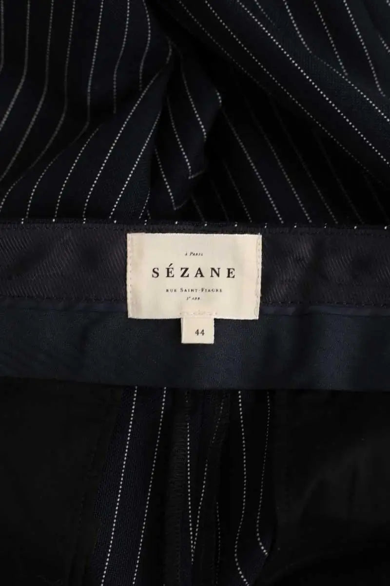Pantalon large Sézane Marine en Polyester