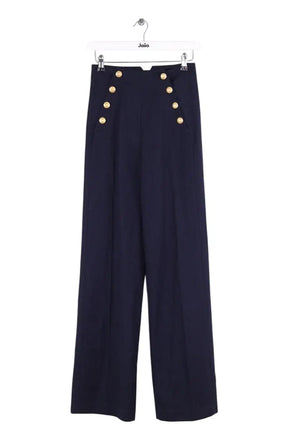 Pantalon large Sézane Marine en Synthétique, taille XS - Seconde Main