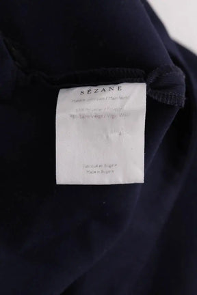 Pantalon large Sézane Marine en Synthétique