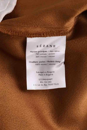 Pantalon large Sézane Marron en Synthétique