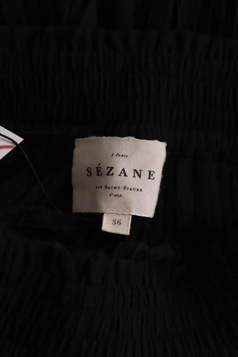 Pantalon large Sézane Noir en Synthétique