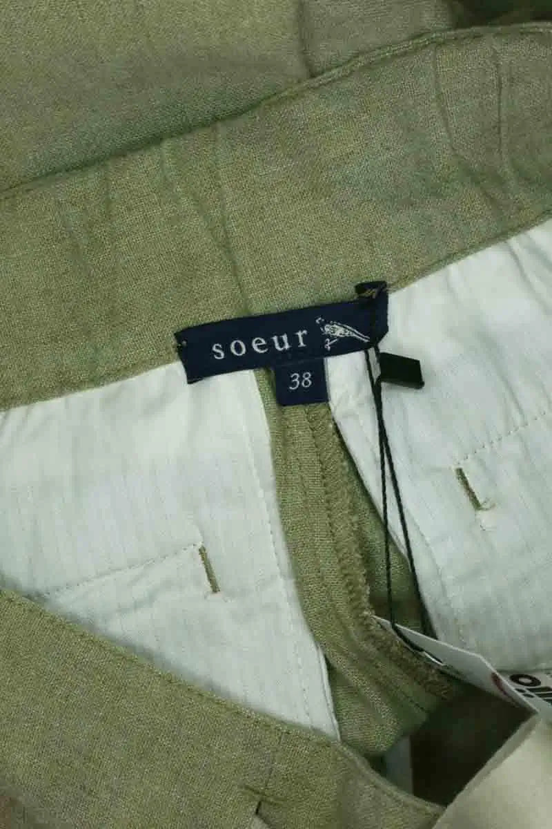 Pantalon large Soeur Sarajevo Kaki en Lin